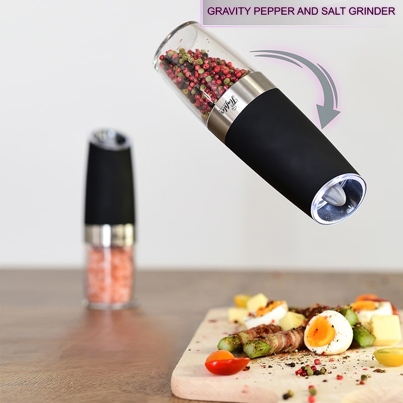 2-Pack: Gravity Electric Salt Pepper Grinder