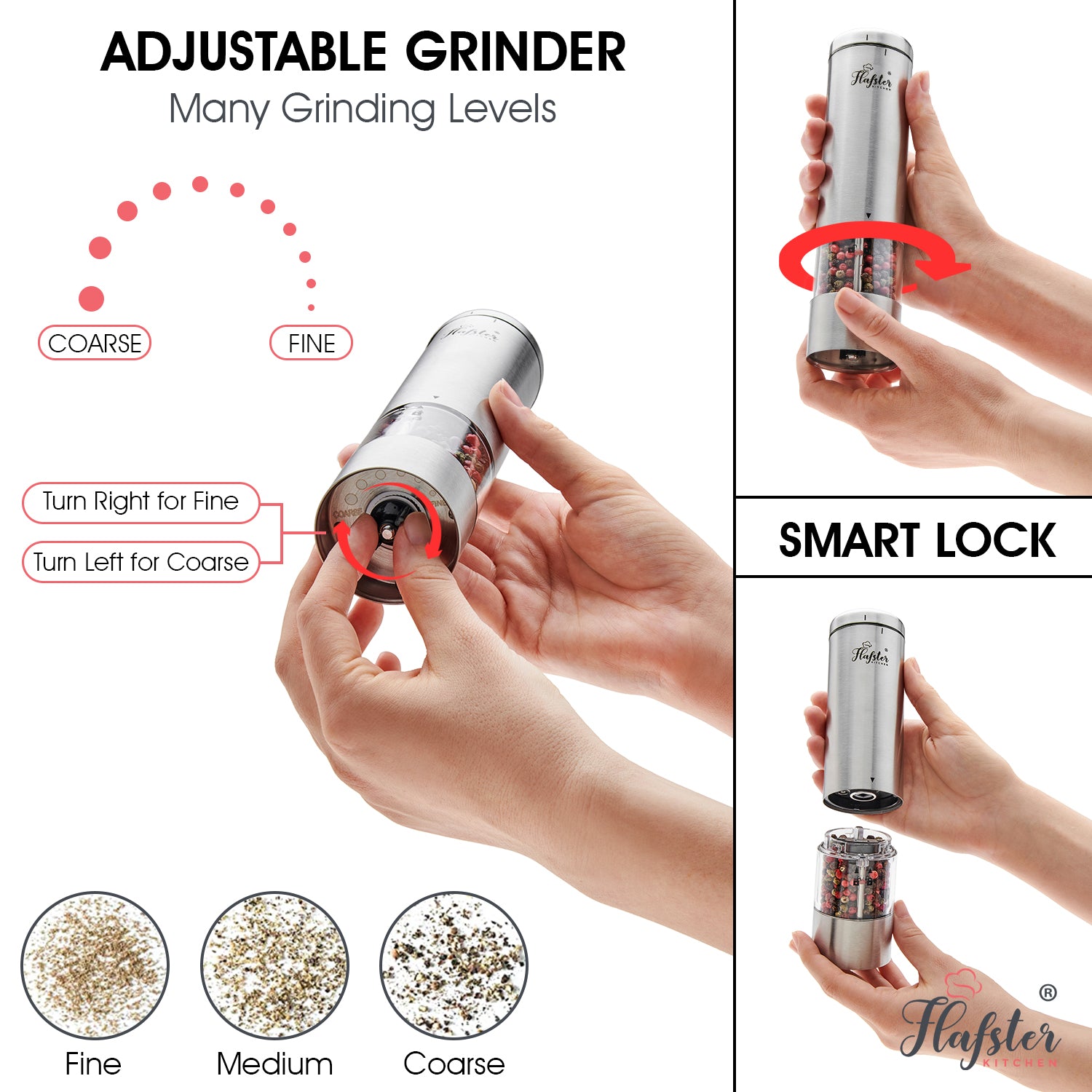  SIMPLETASTE Electric Salt and Pepper Grinder Set