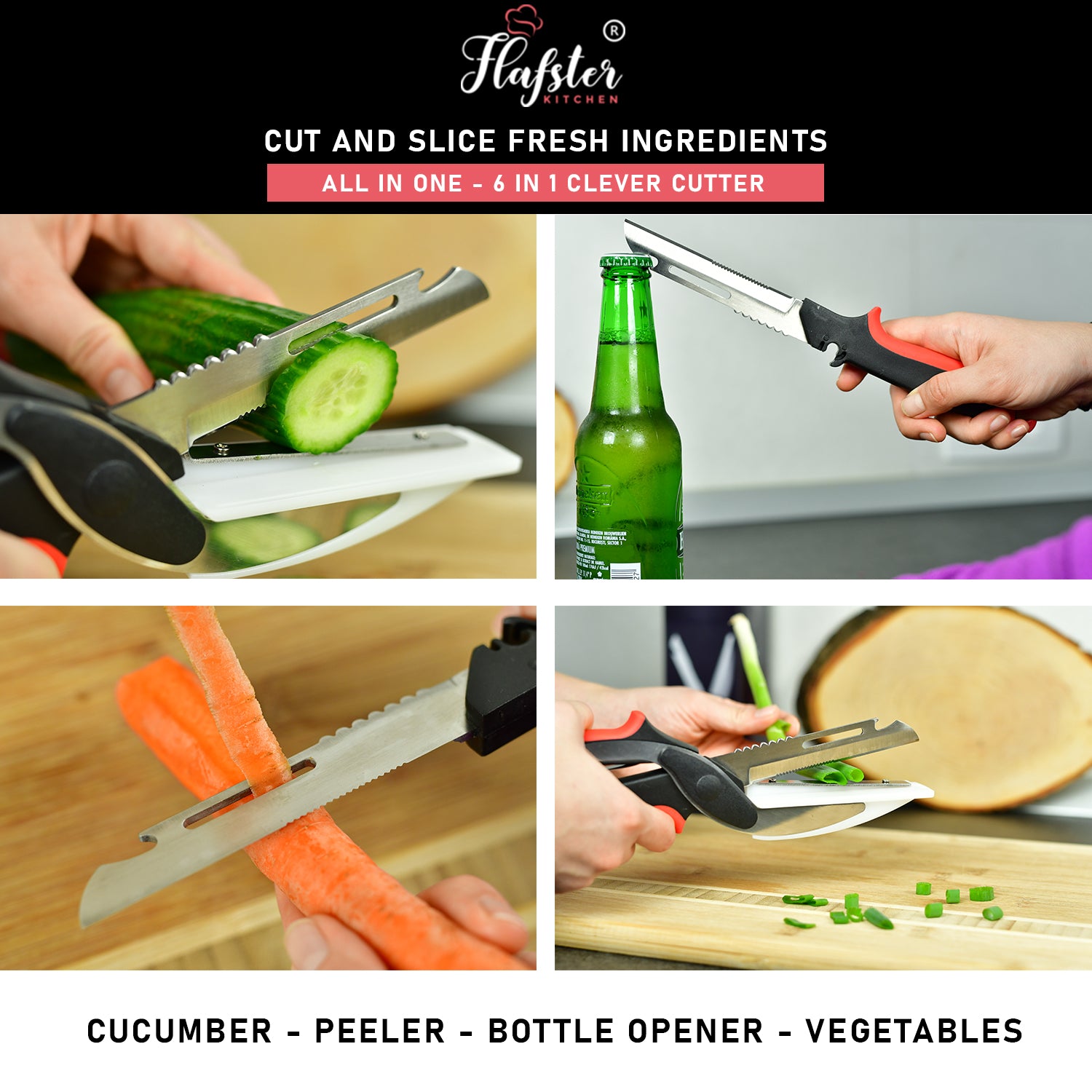 6 In 1 Kitchen Cutter Food Scissors Vegetable Slicer Multipurpose